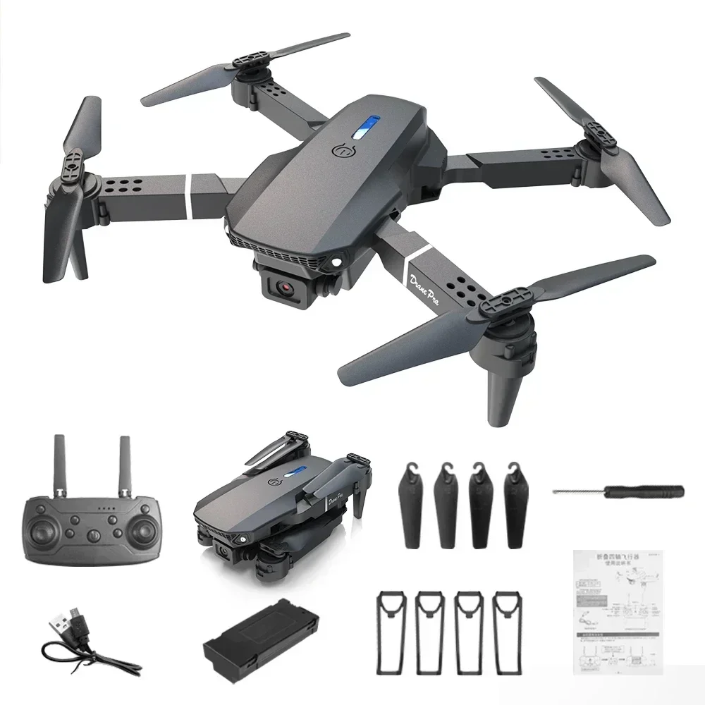Drone Kit Tricopter - Foldable E88 Mini Drone with 4K